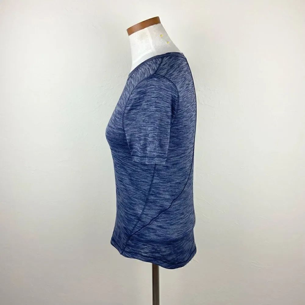 Lululemon Long Distance Short Sleeve Tee - Heathered Deep Navy - Picture 5 of 7